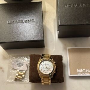 Michael Kors Gold and White Women's Watch